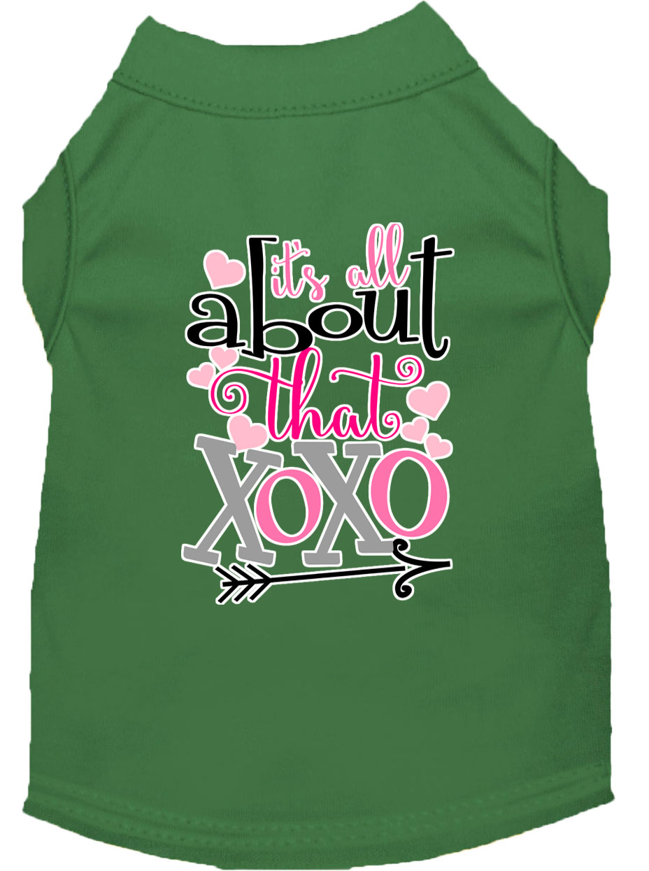 All about that XOXO Screen Print Dog Shirt Green Lg